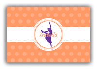 Thumbnail for Personalized Ballerina Canvas Wrap & Photo Print IX - Orange Background - Ballerina Silhouette VII - Front View