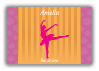 Thumbnail for Personalized Ballerina Canvas Wrap & Photo Print X - Orange Background - Ballerina Silhouette III - Front View