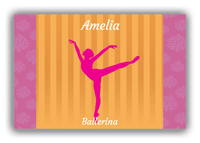 Thumbnail for Personalized Ballerina Canvas Wrap & Photo Print X - Orange Background - Ballerina Silhouette X - Front View