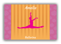 Thumbnail for Personalized Ballerina Canvas Wrap & Photo Print X - Orange Background - Ballerina Silhouette XI - Front View