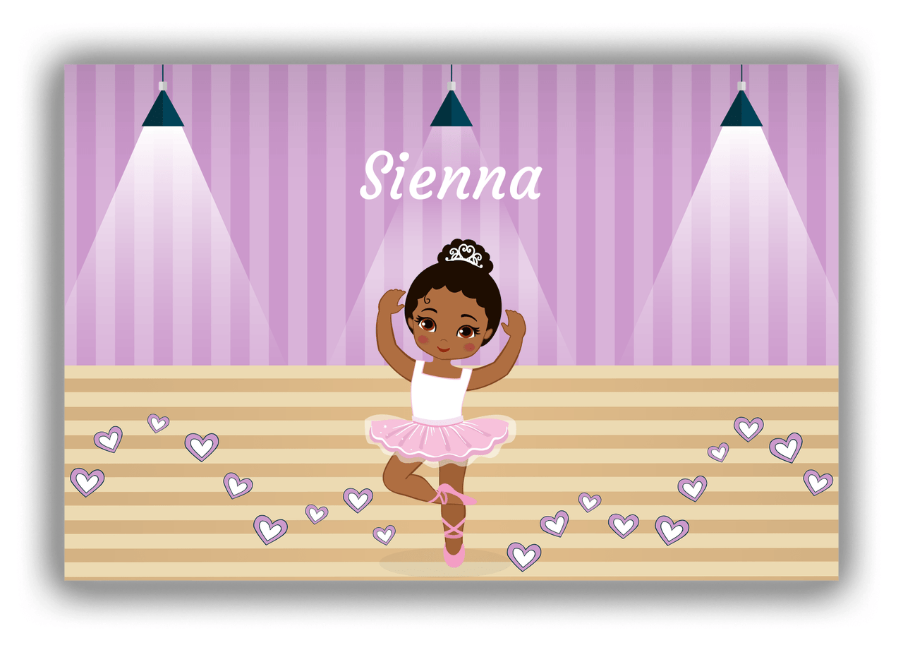 Personalized Ballerina Canvas Wrap & Photo Print I - Studio Hearts - Black Ballerina I - Front View