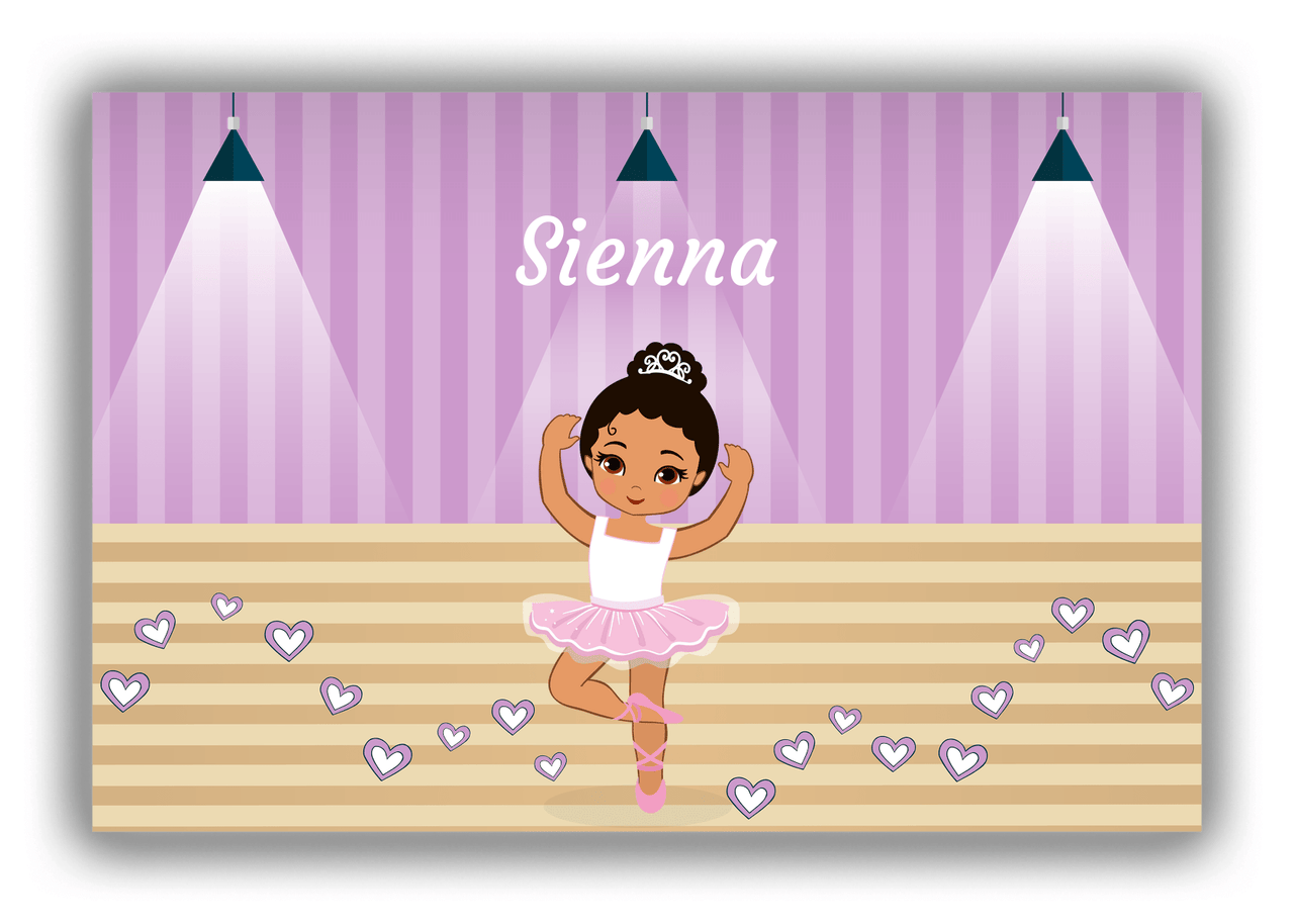 Personalized Ballerina Canvas Wrap & Photo Print I - Studio Hearts - Black Ballerina II - Front View