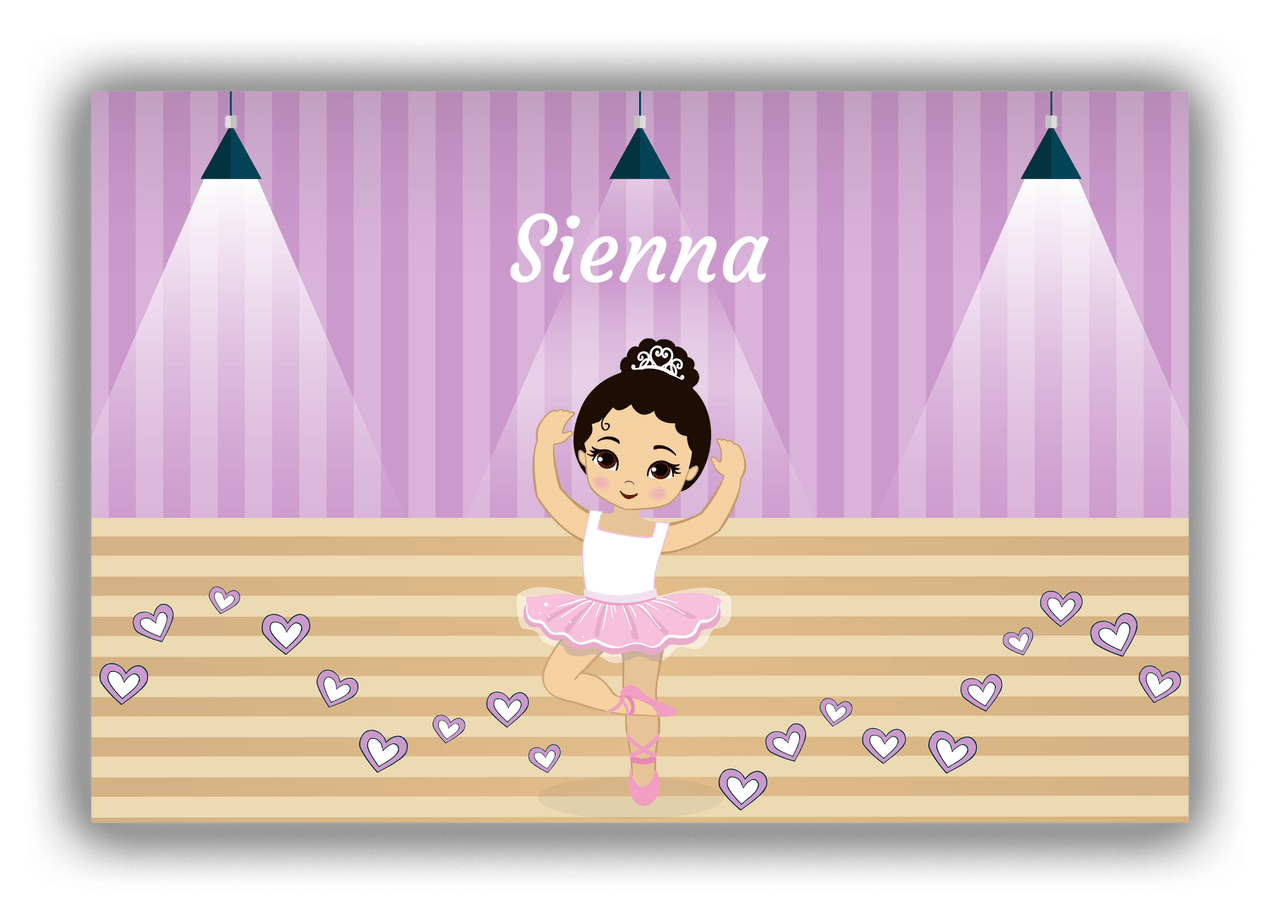 Personalized Ballerina Canvas Wrap & Photo Print I - Studio Hearts - Asian Ballerina - Front View