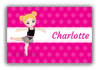 Thumbnail for Personalized Ballerina Canvas Wrap & Photo Print II - Polka Dot Stripe - Blonde Ballerina - Front View