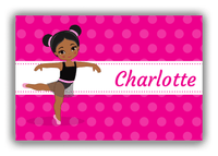 Thumbnail for Personalized Ballerina Canvas Wrap & Photo Print II - Polka Dot Stripe - Black Ballerina I - Front View