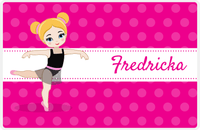 Thumbnail for Personalized Ballerina Placemat II - Polka Dot Stripe - Blonde Ballerina -  View