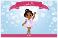 Thumbnail for Personalized Ballerina Placemat III - Bubble Background - Black Ballerina I -  View