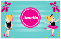 Thumbnail for Personalized Ballerina Placemat IV - Pointe Shoes - Blonde Ballerina -  View