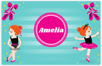 Thumbnail for Personalized Ballerina Placemat IV - Pointe Shoes - Redhead Ballerina -  View