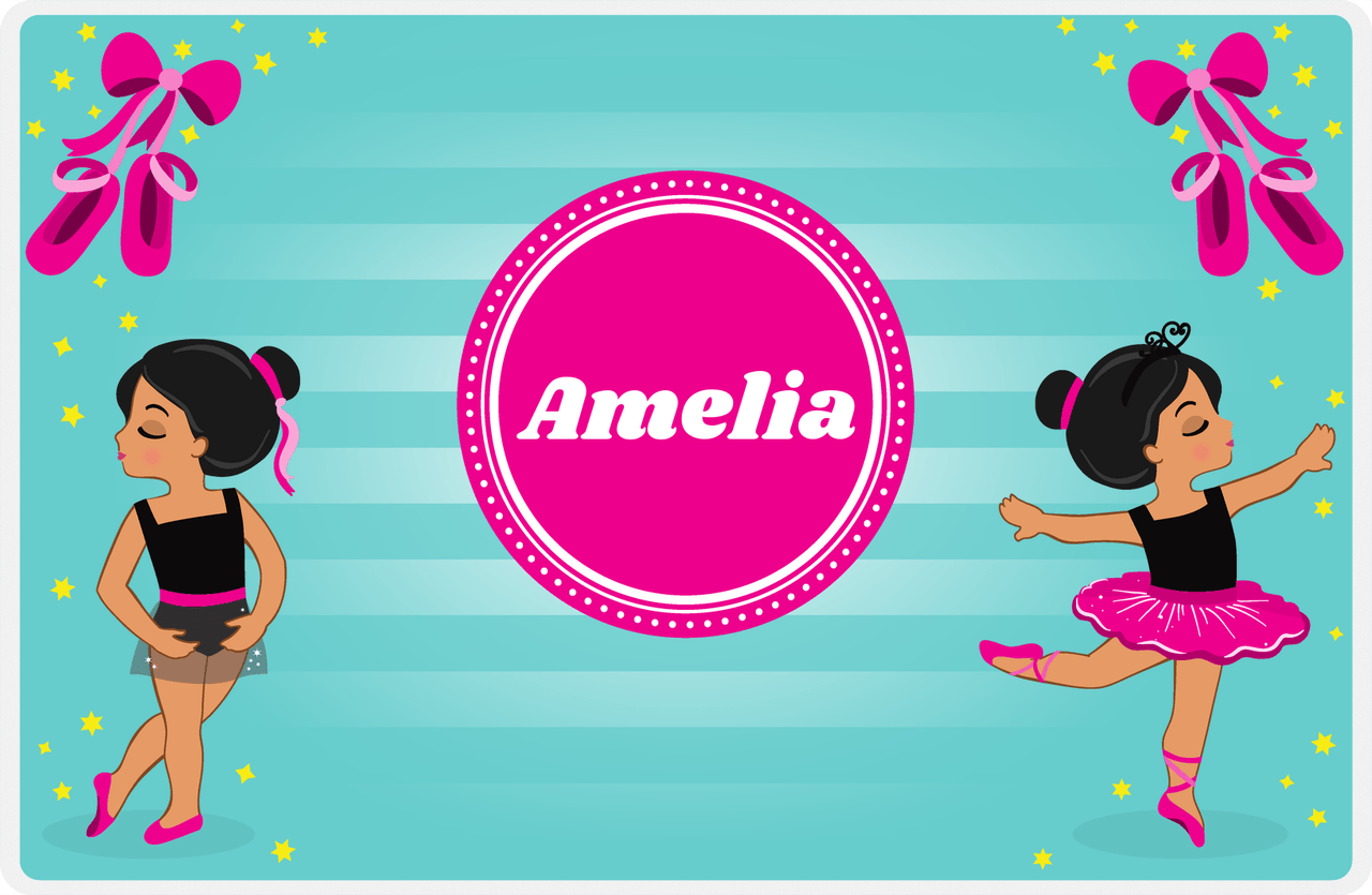 Personalized Ballerina Placemat IV - Pointe Shoes - Black Ballerina II -  View