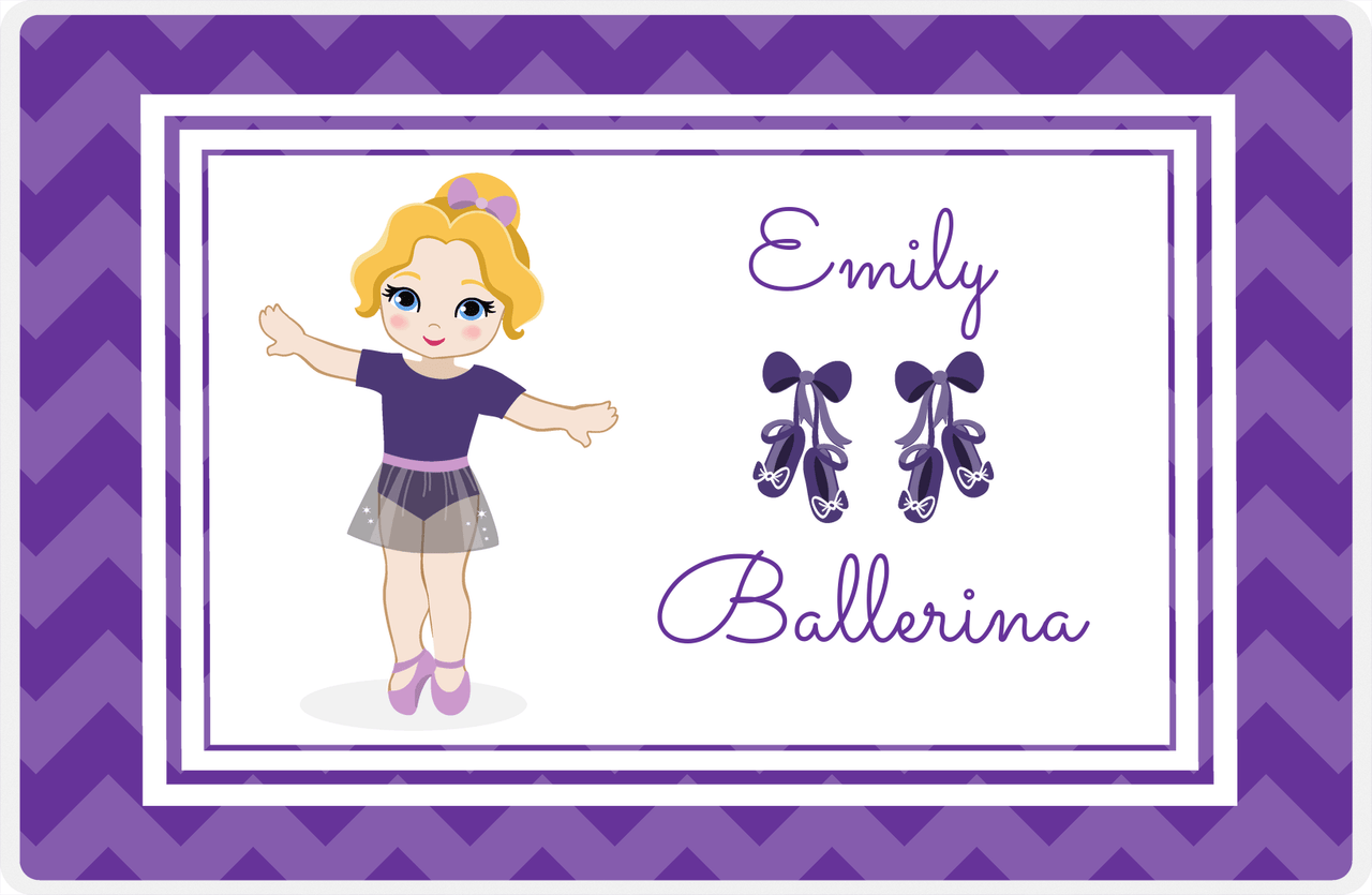 Personalized Ballerina Placemat V - Chevron - Blonde Ballerina -  View