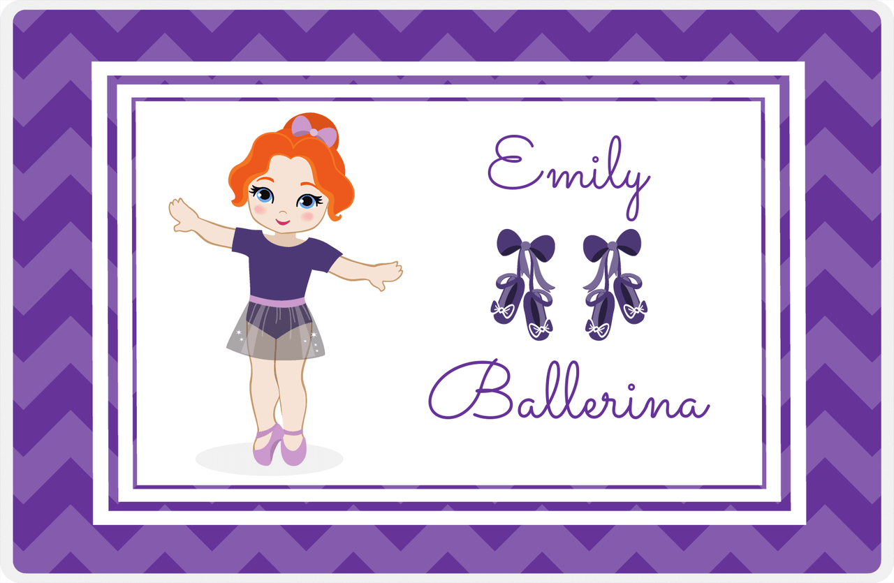 Personalized Ballerina Placemat V - Chevron - Redhead Ballerina -  View
