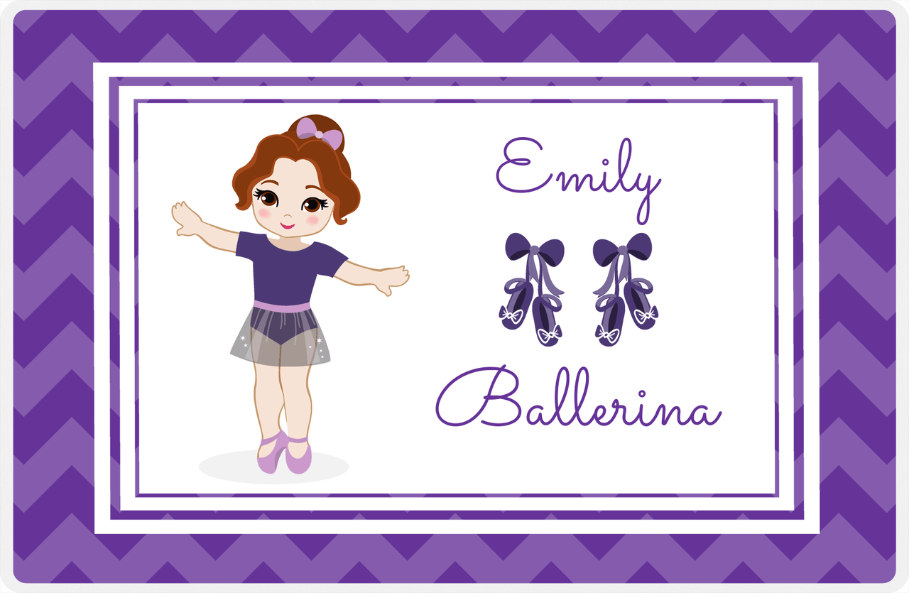 Personalized Ballerina Placemat V - Chevron - Brunette Ballerina -  View