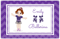 Thumbnail for Personalized Ballerina Placemat V - Chevron - Brunette Ballerina -  View