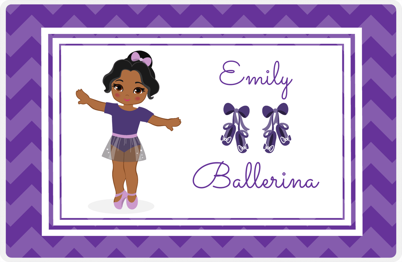 Personalized Ballerina Placemat V - Chevron - Black Ballerina I -  View