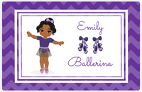 Thumbnail for Personalized Ballerina Placemat V - Chevron - Black Ballerina I -  View