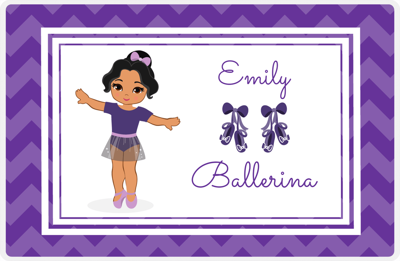 Personalized Ballerina Placemat V - Chevron - Black Ballerina II -  View