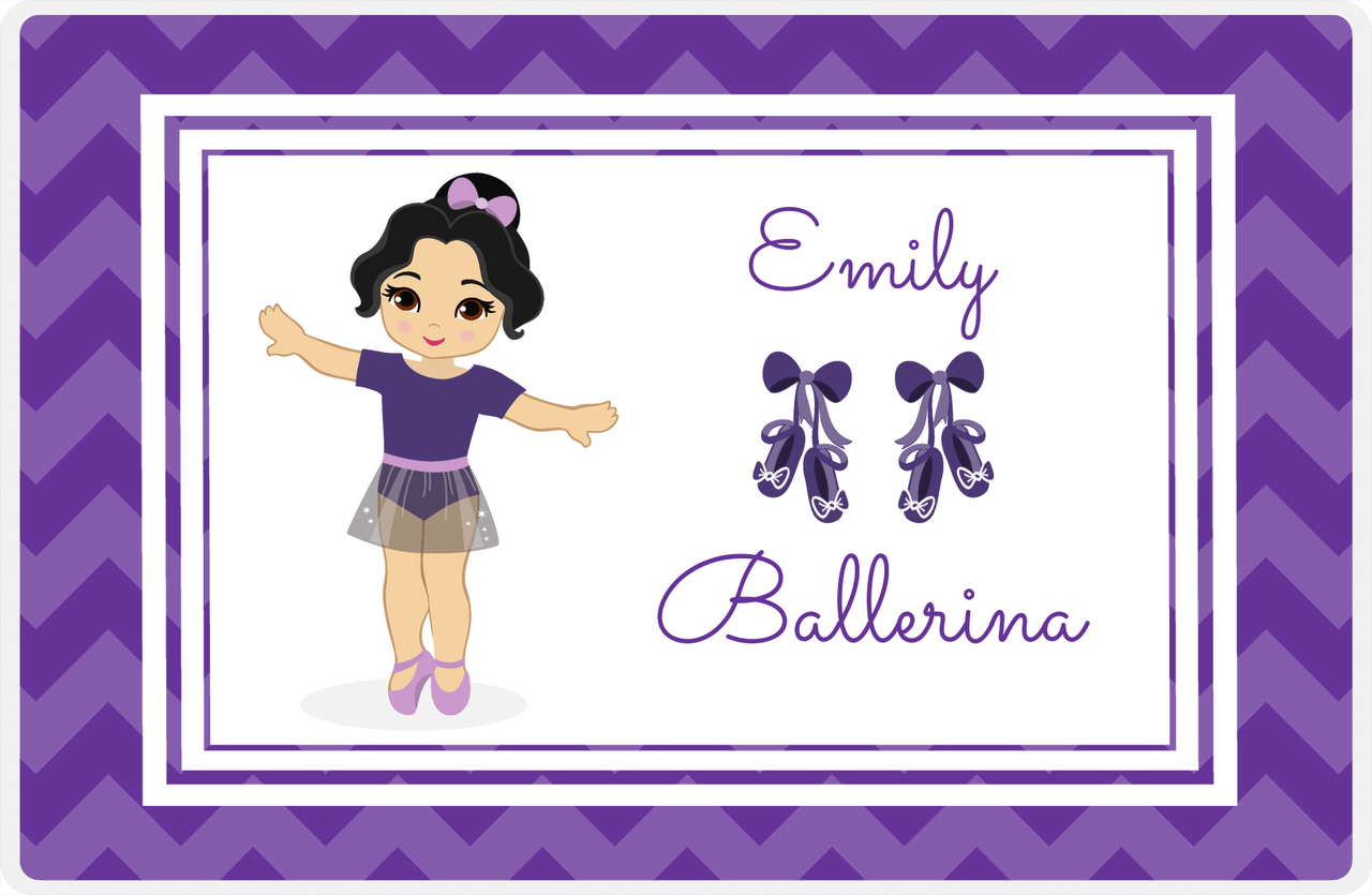 Personalized Ballerina Placemat V - Chevron - Asian Ballerina -  View