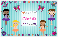 Thumbnail for Personalized Ballerina Placemat VII - Spring Ballet - Teal Background -  View