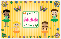 Thumbnail for Personalized Ballerina Placemat VII - Spring Ballet - Yellow Background -  View