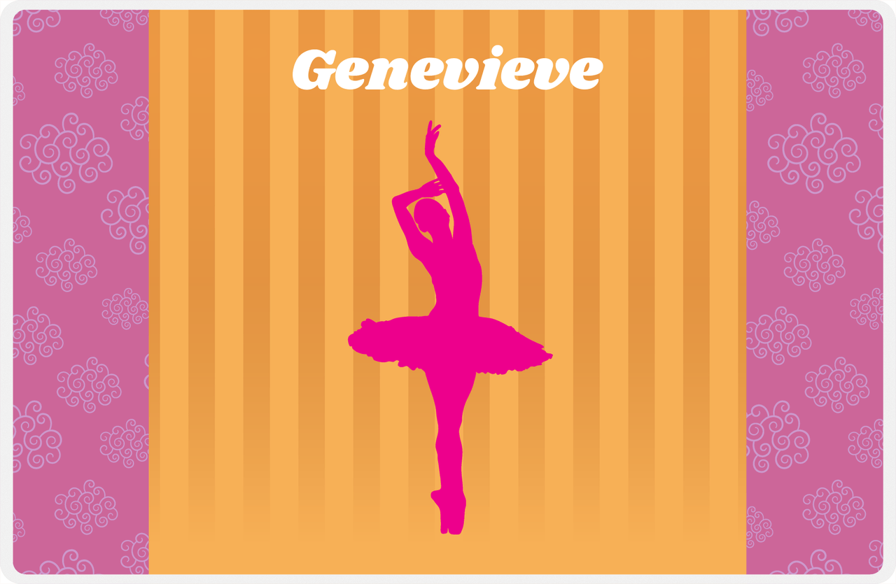Personalized Ballerina Placemat X - Silhouette II -  View