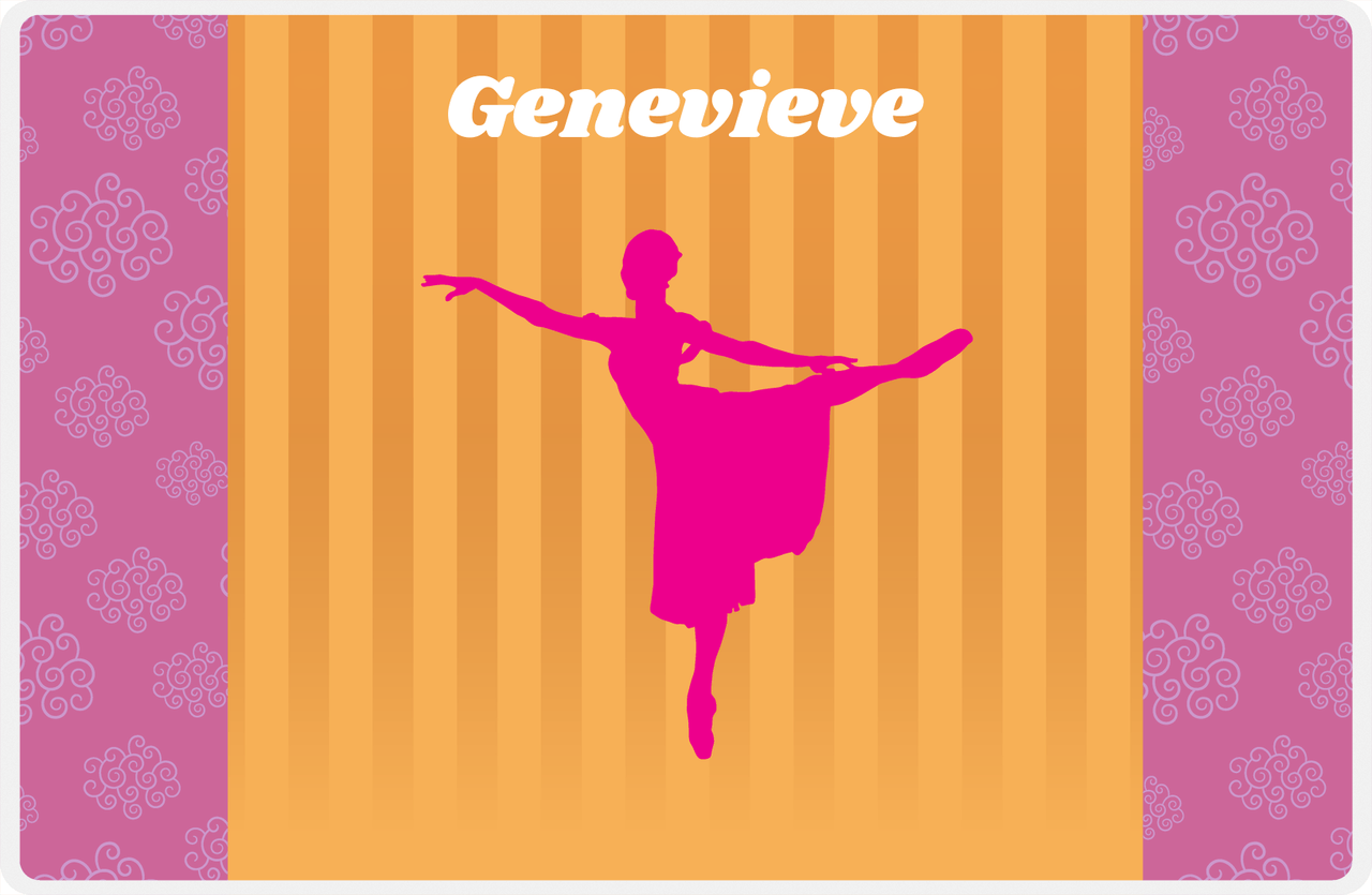 Personalized Ballerina Placemat X - Silhouette V -  View