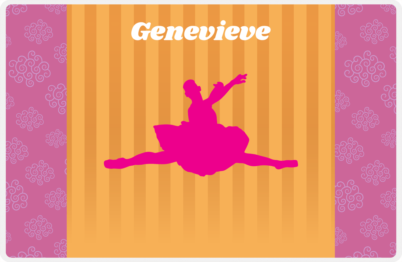 Personalized Ballerina Placemat X - Silhouette VI -  View