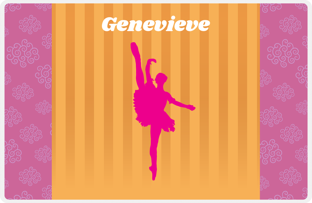 Personalized Ballerina Placemat X - Silhouette IX -  View