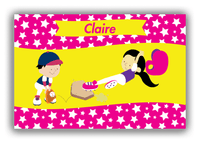 Thumbnail for Personalized Baseball Canvas Wrap & Photo Print VIII - Pink Background - Asian Girl - Front View