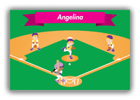 Thumbnail for Personalized Baseball Canvas Wrap & Photo Print XVIII - Green Background - Black Girl II - Front View