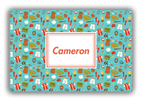 Thumbnail for Personalized Baseball Canvas Wrap & Photo Print XX - Teal Background - Rectangle Nameplate - Front View