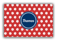 Thumbnail for Personalized Baseball Canvas Wrap & Photo Print XXIV - Red Background - Circle Nameplate - Front View