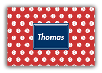 Thumbnail for Personalized Baseball Canvas Wrap & Photo Print XXIV - Red Background - Rectangle Nameplate - Front View