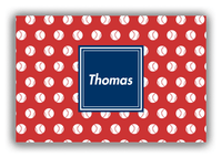 Thumbnail for Personalized Baseball Canvas Wrap & Photo Print XXIV - Red Background - Square Nameplate - Front View