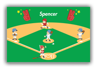 Thumbnail for Personalized Baseball Canvas Wrap & Photo Print XXV - Green Background - Blond Boy - Front View