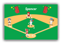 Thumbnail for Personalized Baseball Canvas Wrap & Photo Print XXV - Green Background - Black Boy I - Front View