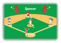 Thumbnail for Personalized Baseball Canvas Wrap & Photo Print XXV - Green Background - Black Boy II - Front View