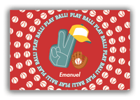 Thumbnail for Personalized Baseball Canvas Wrap & Photo Print XXX - Red Background - Front View