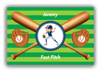 Thumbnail for Personalized Baseball Canvas Wrap & Photo Print XXXII - Green Background - Redhead Boy - Front View
