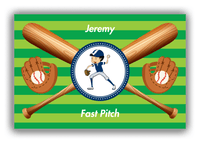 Thumbnail for Personalized Baseball Canvas Wrap & Photo Print XXXII - Green Background - Asian Boy - Front View