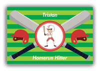 Thumbnail for Personalized Baseball Canvas Wrap & Photo Print XXXVI - Green Background - Black Hair Boy - Front View