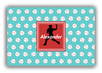 Thumbnail for Personalized Baseball Canvas Wrap & Photo Print XXXVIII - Teal Background - Silhouette II - Front View