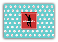 Thumbnail for Personalized Baseball Canvas Wrap & Photo Print XXXVIII - Teal Background - Silhouette IV - Front View