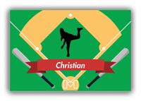 Thumbnail for Personalized Baseball Canvas Wrap & Photo Print XXXIX - Green Background - Silhouette I - Front View