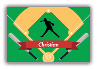 Thumbnail for Personalized Baseball Canvas Wrap & Photo Print XXXIX - Green Background - Silhouette III - Front View