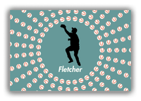 Thumbnail for Personalized Baseball Canvas Wrap & Photo Print XLII - Teal Background - Silhouette IV - Front View