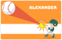 Thumbnail for Personalized Baseball Placemat V - Orange Background - Blond Boy -  View