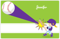 Thumbnail for Personalized Baseball Placemat VI - Green Background - Blonde Girl -  View