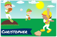 Thumbnail for Personalized Baseball Placemat XIII - Blue Background - Black Boy -  View