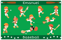 Thumbnail for Personalized Baseball Placemat XV - Green Background - Boys Team -  View